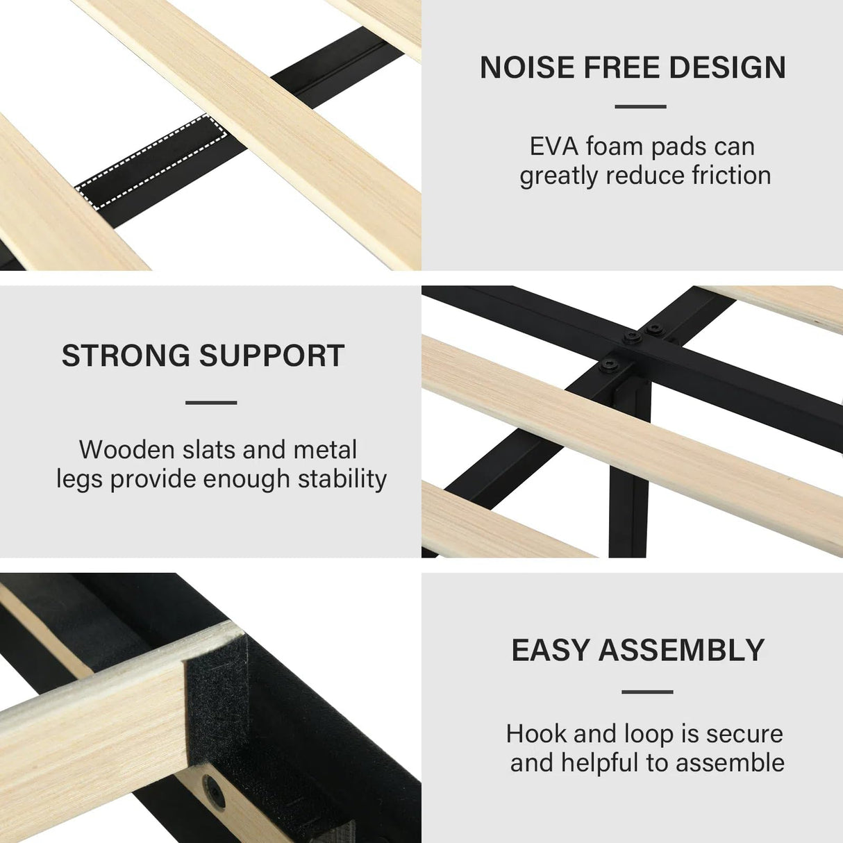 Twin Bed Frame, Velvet Upholstered Platform Bed with Vertical Channel Tufted Headboard and Footboard, No Box Spring Required, Easy Assembly, Black BarnFurin