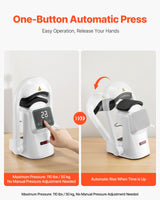 VEVOR Auto Hat Heat Press Machine, with 2pcs Interchangeable Platens, Automatic Open and Release, Touchscreen for Precise Time and Temperature Control, Heat Transfer Printing for Caps, Hats, White VEVOR