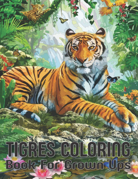 TIGRES COLORING BOOK FOR GROWN UPS: An Adult Tiger Coloring Book With 29 Beautiful Tiger designs for stress relieving and relaxation Majosta