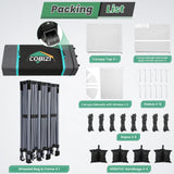COBIZI 10x30 Pop Up Canopy with 8 Sidewalls, Canopy Tent for Parties, One Push Waterproof Commercial Wedding Canopy with Air Vent, UPF50+ Ez Outdoor Gazebo, Roller Bag, Sandbag, Stakes, Ropes, White COBIZI