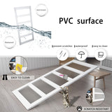 BARNSMITH 30in x 84in Glass Barn Door with 5FT Sliding Door Hardware Kit Included & Handle & Lock,5-Panel Frosted Glass Barn Door Solid Wood Water-Proof PVC Surface,Pre-Drilled Easy Assembly,White BARNSMITH