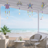 Tigeen 4 Pcs Diamond Art Painting Suncatchers, Ocean Themed Decorations Double Sided Crystal Sea Animal Wind Chime DIY Diamond Painting Animals Crystal Hanging Ornament with Chain for Adults Home Tigeen