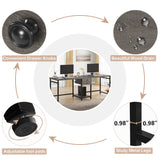 Tribesigns 79 Inch Extra Long Desk, Double Desk with 2 Drawers, Two Person Desk Long Computer Desk with Storage Shelves, Writing Table Study Desk for Home Office, Grey Tribesigns