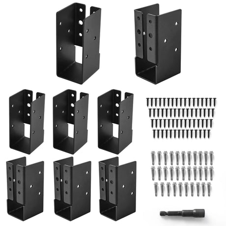 Nrspp Concealed Joist Hangers, 8 Pcs of 2"x4"Outdoor Concealed-Flange，Q235 Steel Plate Powder-Coated Concealed Joist Steel Bracket for 2"x4" Beam Swing Nrspp