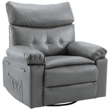 Garvee Oversized Recliner Chair - PU Leather Manual Recliner for Adults, Comfy Reclining Chair with Overstuffed Arms and Back, Side Pocket, Single Sofa for Living Room, Bedroom Garvee