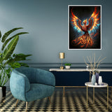 MOMDEDP Phoenix Diamond Art Kits for Adults,DIY 5D Fire Phoenix Diamond Painting Kits for Beginners, Round Full Drill Diamond Dots Paintings,Diamonds Pictures Gem Art Crafts Home Decor 16x12IN MOMDEDP
