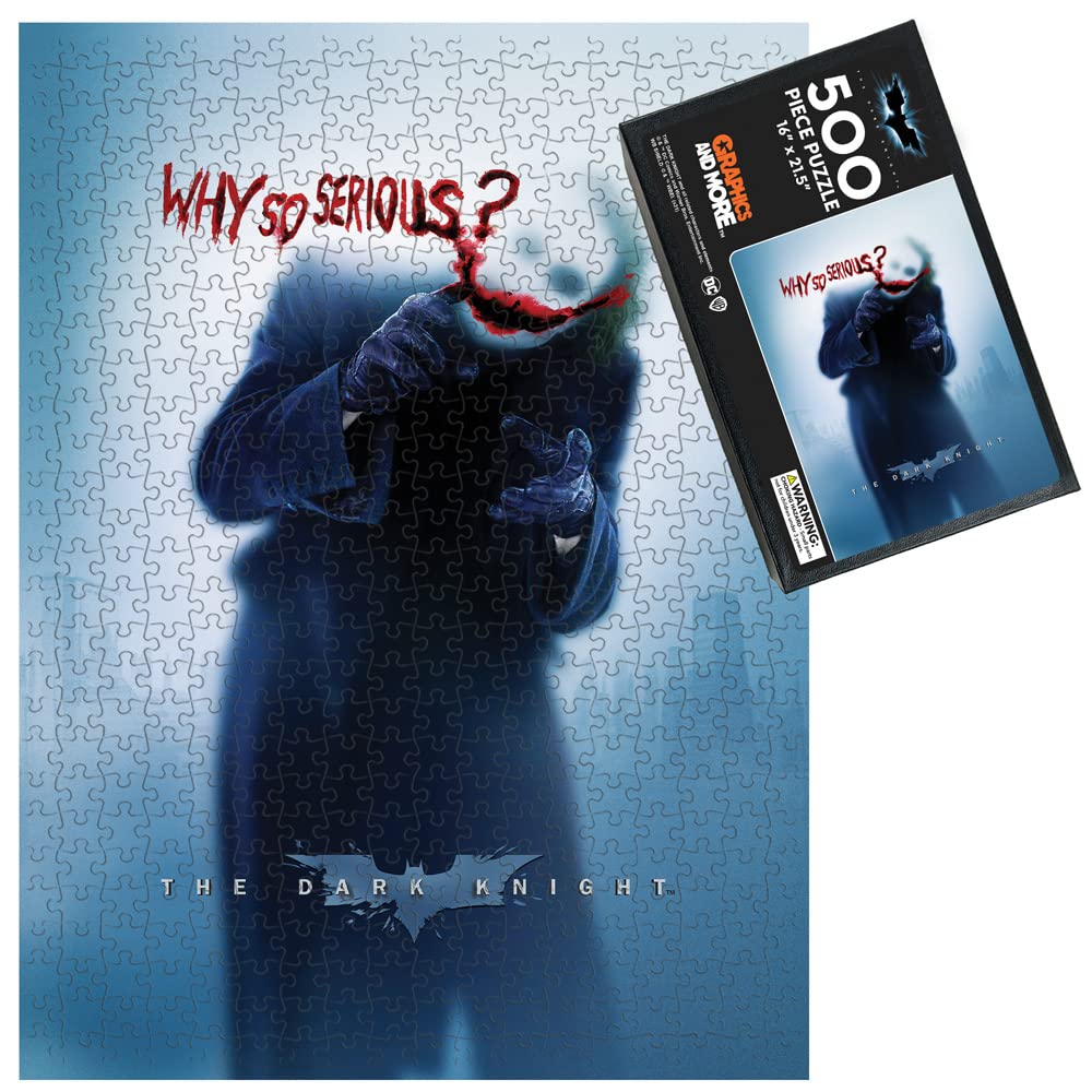 The Dark Knight Joker Poster 500 Piece Jigsaw Puzzle for Adults, 16" L X 21.5" W GRAPHICS & MORE