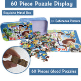 60 Piece Toy Story Puzzles in a Metal Box for Kids Ages 4-8 Jigsaw Puzzles for Girls and Boys Great Gift for Children (0683) DPLEFO