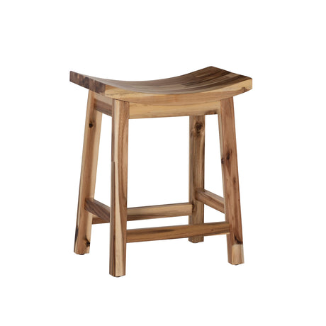 Powell Furniture Dale Saddle Bar Stool Natural Wood Powell