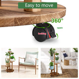 GEEBOBO 5 Tiered Tall Plant Stand for Indoor, Wood Plant Shelf Corner Display Rack, Multi-tier Planter Pot Holder Flower Stand for Living Room Balcony Garden Patio (Walnut) GEEBOBO