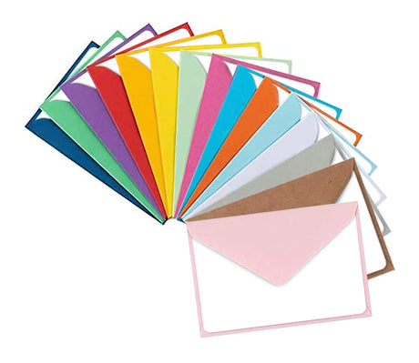 Colorful Envelopes with Blank Flat White Cards 5" x 7" Assorted Colors 105 Pack Card Making Supplies for Birthday, Graduation, Baby Shower Purple Q Crafts