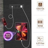 armocity Computer Desk with LED Lights, 48 Inch Reversible Large Desk with Power Outlet and USB, 48'' Gaming PC Table with Moveable Monitor Stand for Home Office, Workstation, Grey and Black armocity