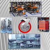 FactorDuty 8" X 2" Heavy Duty Caster Set of 4 Locking Swivel Caster Wheels Polyurethane On Polyolefin Industrial Grade Premium Quality 4000lbs Total Capacity FactorDuty