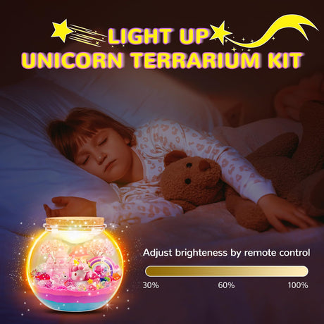Ingbear Unicorn Terrarium Kit for Kids, Arts and Crafts for Kids Age 4-6 Sand Toys for Girls Ages 4-8 5-7 9 10 Year Old Birthday Christmas Gifts Ingbear