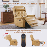 Rhevoy Large Power Lift Recliner Chair for Elderly, Lay Flat Oversized Recliner for Big and Tall with Massage and Heat, Adjustable Headrest, Extended Footrest, Infinite Position, USB Ports, Beige Rhevoy