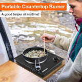 CUSIMAX Hot Plate, Single Burner Electric Cooktop, 1500W Electric Burner Hot Plate for Cooking with Adjustable Temperature, Portable Countertop Burner Stainless Steel, Black, New Model CUSIMAX