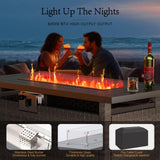 ABCASA Patio Furniture Set with Fire Pit Table, 44'' 60,000 BTU Flame Comfortable 10 Pieces Wicker Rattan Outdoor Furniture Set w/Soft Cushion, Patio Conversation Sets for Porch,Deck,Poolside,Grey ABCASA