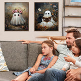 VIGEGU 6 Pack Ghost Paint by Numbers Kit for Adults,Halloween Paint by Number DIY Adult Paint by Number Kits Acrylic Oil Painting for Wall Decor 9.5x12in VIGEGU