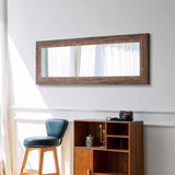 Syndra Modern Design Full Length Mirror, 61"L x 22"W, Wall Mounted, Rectangular, Framed, Wood/wood tone, HD Reflections, Shatterproof, Frosted Edges, Home Decor, Bedroom, Bathroom, Living Room Syndra