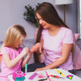 Amagoing Nail Art Studio for Girls, Nail Polish Kit for Kids Age 6-12 Year Old, 2 in 1 Nail Polish, Nail Dryer, Fashion Nail Decals, Glitter, Decoration Supplies, Makeup Gift for Birthday, Girly Spa Amagoing