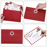 AnyDesign 15 Sets Christmas Official Letters Certificate from Santa Claus Include 15Pcs Red White Stripes Writing Letter 15Pcs Nice List Certificate 15 Envelopes and 30 Stickers for Family Party Favor AnyDesign