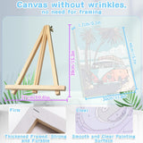 VIGEGU Paint by Numbers kit for Adults Beginner Framed - with Wooden Easel Gift Box,Paint by Numbers with Frame Beach Car DIY Adults' Paint-by-Number Kits for Wall Decor 12x16inch VIGEGU