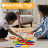 Toddler Puzzles Montessori Toy Wooden Shape Sorting Puzzle Sensory Toy Toddler Activities Preschool Learning Educational Autistic Developmental Toy 1 2 3 Year Old 1-3 0-2 Dementia Game AugToy