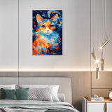 Bowetile Cat Paint by Numbers for Adults Beginners Framed, Easy Adults' Paint-by-Number Kits, DIY Adult Paint by Number Kits on Canvas, Animals Acrylic Number Painting for Home Decor, 8x12in Bowetile