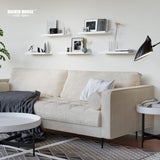 RICHER HOUSE 5 Set White Floating Shelves, Wall Mounted Shelves for Wall Decor, Modern Picture Ledge Shelf with Lip for Wall Storage Nursery, Bedroom, Living Room, Bathroom - White RICHER HOUSE