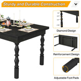 Tribesigns 62” Wood Dining Table for 4-6 People, Farmhouse Large Rectangle Kitchen Table, Modern Dinner Table Kitchen & Dining Room Furniture with Carved Turned Legs Tribesigns