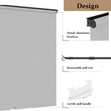 Outdoor Roller Shades for Patio with New Operation Mode (with Pull Rod-No Need Crank), Upgraded Materials Patio Shades Roller Up Outdoor with 95% UV Protection, Outdoor Blinds for Patio Proch May in Color