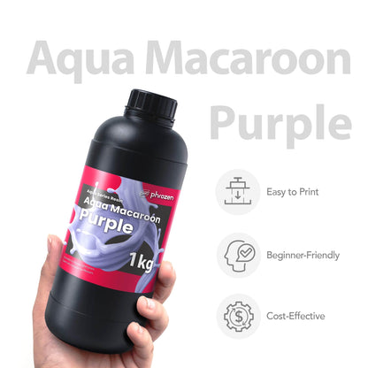 Phrozen Aqua Resin for 3D Printing, 405nm UV-Curing Photopolymer, Low Shrinkage, High Precision, Low Odor, Vivid Color, Non-Brittle, Fast Curing for LCD/DLP/SLA Printers (Macaroon-Purple, 1KG)