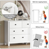 HOUROM White Dresser for Bedroom, 7 Drawer Chest of Drawer with Metal Handle and Wide Drawer, Modern Wood Double Storage Organizer Dresser for Living Room, Hallway, Entryway HOUROM