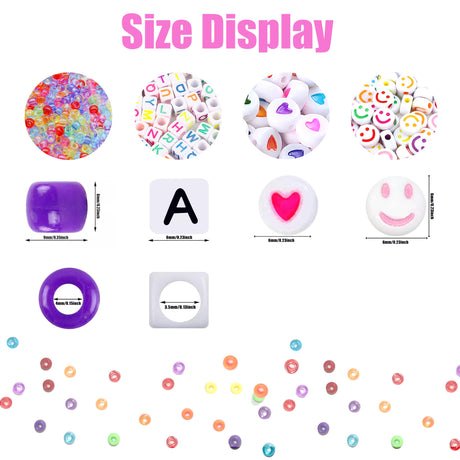 LIS HEGENSA Pony Beads Bulk,Kandi Beads for Necklace Jewelry Making Hair Braiding,Bracelets Making Kits,Hair Bead,Bracelet Beads,Plastic Beads for Crafts Braids Girls(24 Color,1000PCS) LIS HEGENSA