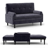 homeokay Convertible Queen Sleeper Sofa Bed Couch, with Pull-Out Feature, 5 Adjustable Backrest Positions, Removable Armrests, Ottoman, and Storage for Living Room(Gray) homeokay