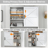 78" Tall Tilt-Out Double Doors Laundry Cabinet Hamper w Hidden Laundry Hamper,Large Pull Out Laundry Room Storage Cabinets,Kitchen Double Tilt Out Trash Cabinet,13X2 Gallon Bathroom Organizers(White) jiteentarou