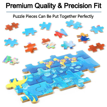 LELEMON Pretty Puzzles for Kids Ages 4-8,100 Piece Puzzles for Kids,Educational Kids Puzzles Jigsaw Puzzles in a Metal Box,Childrens Puzzles 100 Piece Puzzle Games Puzzle Toys for Girls and Boys