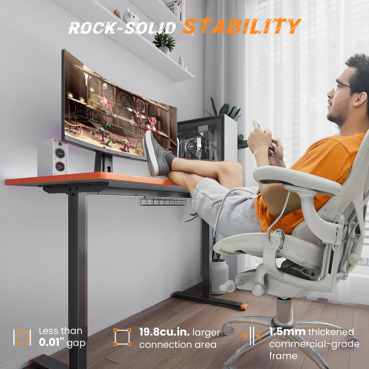 SIAGO Electric Standing Desk Adjustable - 48 x 24 Inch Sit Stand up Desk with Cable Management - 3 Memory Preset Adjustable Height Table SIAGO