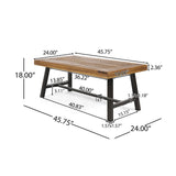 Christopher Knight Home Carlisle Outdoor Acacia Wood Coffee Table, Sandblast/Rustic Metal Christopher Knight Home