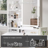 Haewon White Small Vanity Desk Set with Mirror and Lights, Mini Makup Table with Chargin Station and Storage Chair for Compact Space Bedroom Haewon