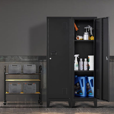 FURSTEL Metal Locker with Doors and Shelves, Locking Storage Cabinets for Small Spaces, Lockers for Employees, Lockable Storage Lockers for Office Garage School Gym FURSTEL