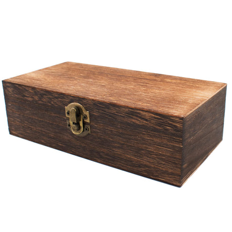 HingoFuni Wood Storage Box with Lid Solid Wood Container Box Decorative Table Large Rectangular Smooth Rustic Style Store Space to Organize Toys Cosmetics Vintage Color 7.87 * 3.93 * 2.36inch, Brown HingoFuni