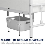Yaheetech Classic Metal Platform Bed Frame Mattress Foundation with Victorian Style Iron-Art Headboard/Footboard/Under Bed Storage/No Box Spring Needed/Full Size White Yaheetech