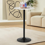 Pazidom Round Bar Table 40" Height Modern High Top Pub Table with Solid Top & Sturdy Metal Base, Cocktail Table for Bistro, Home, Kitchen or Dining Room, White Pazidom