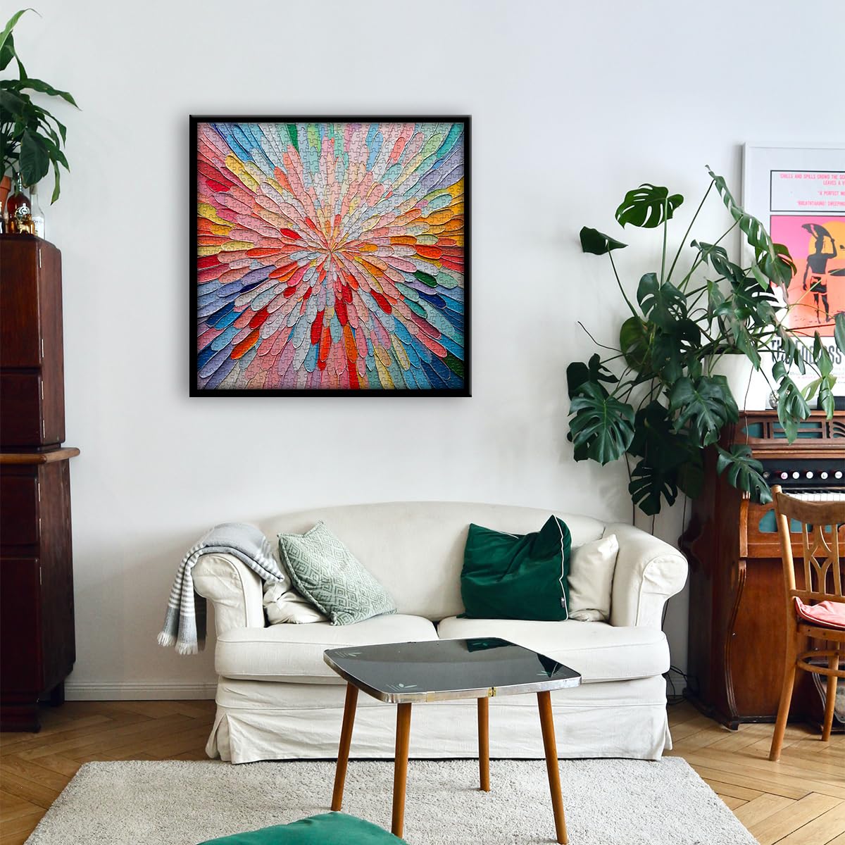 Hard Impossible Puzzles for Adults 1000 Piece, Gradient Rainbow Puzzle Flower, Colorful Challenging Difficult Jigsaw Puzzles Painting PICKFORU