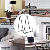 Kruodop 3 Pack 6 Inch Plate Stands for Display, Plate Holder Display Stand, Picture Frame Stand Black Metal Frame Holder Stands for Book,Small Easel,Decorative Plate,Photo and Platter,Tabletop Art Kruodop