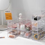 Nicunom 2 Pack Sunglasses Organizer Acrylic, Clear Eyeglasses Case with 4 Drawers, Eyewear Storage Display Case, Stackable Eyeglasses Holder for Women & Men Eyewear Nicunom