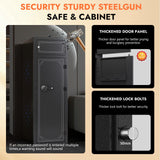 KAER 13-15 Gun Safe,Gun Safe for Rifles and Pistols,Double Layer Electronic Gun Cabinet,Gun Safes for Rifles Adjustable Gun Racks,Rifle Safes for Home with Separate Lockbox KAER