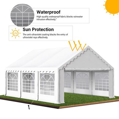 HERA'S PALACE 16'x 20' Outdoor Tents for Parties, Large Canopy Tent with 8 Removable Sidewalls, Heavy Duty Party Tent for Graduation, Wedding and Birthday