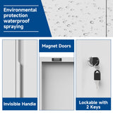 Metal Garage Storage Cabinet with Doors and Shelves，36" Metal Cabinet with Lock,Metal Storage Cabinet for Office,Home,Garage,Gym,School and Tool Rooms-White(Required-Assembly) Kooyon